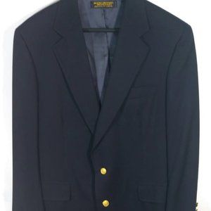 Brooks Brothers Men's Navy Blue Gold Button Blazer